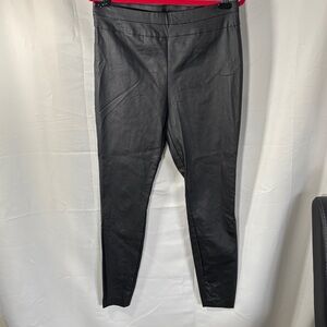New York & Company Women’s Faux Leather Leggings Pants Black Size Large Stretch